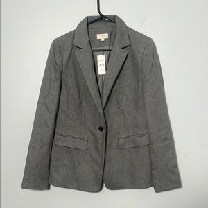 LOFT Women's Gray 100% Cotton Blazer NWT size 10